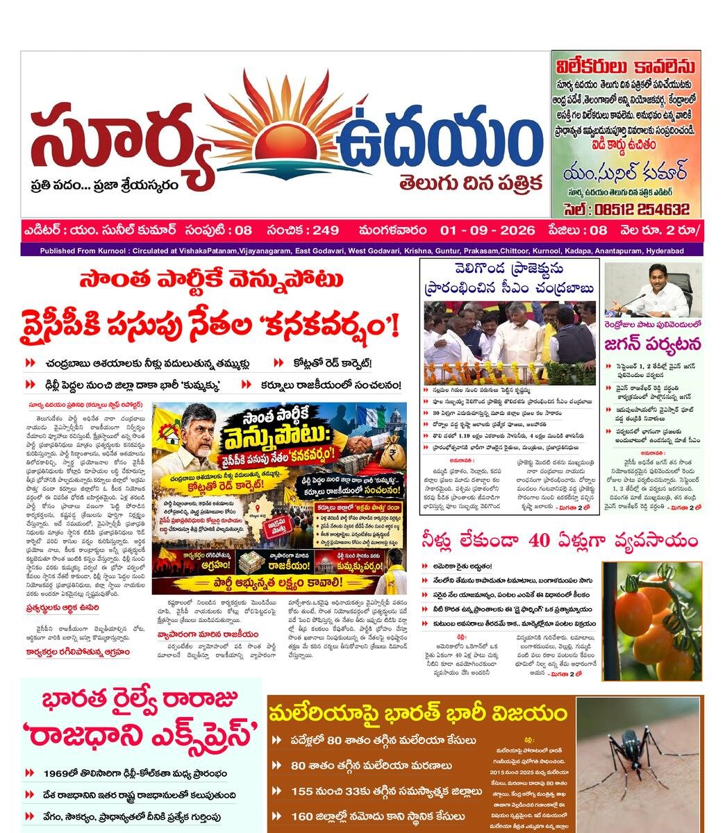 SURYA UDHAYAM EPAPER